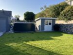 Abri de jardin en bois composite 28mm gris clair 9m² PREMIUM toit plat - Woodlife Garden