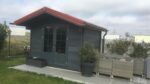 Abri de jardin en bois composite 28mm gris foncé 9m² double porte alu et double vitrage - Woodlife Garden