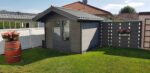 Abri de jardin en bois composite 28mm gris foncé 9m² double porte alu et double vitrage - Woodlife Garden