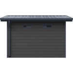 Abri de jardin en bois composite 28mm gris foncé et armature anthracite 9m² PREMIUM toit plat - Woodlife Garden