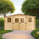 Abri de jardin en bois massif 20m² – madriers 28mm - Habrita