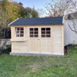 Abri de jardin en bois massif 28mm Arles porte double 8,52m² SOLID
