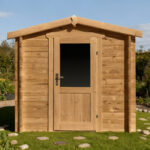 Abri de jardin en bois massif 4m² PRIMO - madriers 28mm traité teinté marron Gardy Shelter