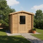 Abri de jardin en bois massif 4m² PRIMO - madriers 28mm traité teinté marron Gardy Shelter