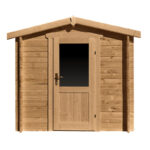 Abri de jardin en bois massif 4m² PRIMO - madriers 28mm traité teinté marron Gardy Shelter