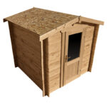 Abri de jardin en bois massif 4m² PRIMO - madriers 28mm traité teinté marron Gardy Shelter