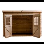 Abri de jardin en bois massif 6,04m² monopente – madriers 20mm – toiture Onduline – Habrita