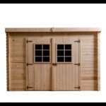 Abri de jardin en bois massif 6,04m² monopente – madriers 20mm – toiture Onduline – Habrita