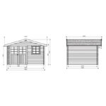 Abri de jardin en bois traité autoclave 28mm Chimay porte double 10,67m² - SOLID
