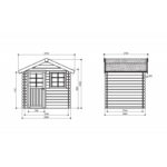 Abri de jardin en bois traité autoclave 28mm Laval porte simple 4,71m² SOLID