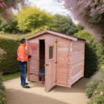 Abri de jardin en Douglas DUBLIN 4,28m² madriers 28mm + couverture Onduline - HABRITA