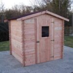 Abri de jardin en Douglas DUBLIN 4,28m² madriers 28mm + couverture Onduline - HABRITA