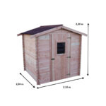 Abri de jardin en Douglas DUBLIN 4,28m² madriers 28mm + couverture Onduline - HABRITA