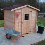 Abri de jardin en Douglas DUBLIN 4,28m² madriers 28mm + couverture Onduline - HABRITA