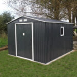 Abri de jardin en métal 8,84m² PLUS anthracite + Kit d'ancrage X-METAL