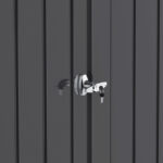 Abri de jardin en métal anthracite 5,22m² + kit d'ancrage + kit de fondation DURAMAX