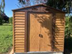 Abri de jardin en métal aspect bois 4,6m² + kit d'ancrage - X-METAL