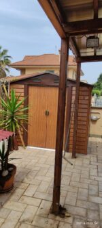 Abri de jardin en métal aspect bois 4,6m² + kit d'ancrage - X-METAL