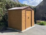 Abri de jardin en métal aspect bois 4,6m² + kit d'ancrage - X-METAL