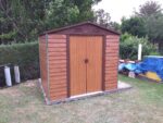Abri de jardin en métal aspect bois 4,6m² + kit d'ancrage - X-METAL