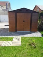 Abri de jardin en métal aspect bois 6,62m² + kit d'ancrage - X-METAL