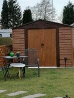 Abri de jardin en métal aspect bois 6,62m² + kit d'ancrage - X-METAL