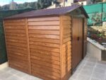 Abri de jardin en métal aspect bois 6,62m² + kit d'ancrage - X-METAL