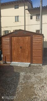 Abri de jardin en métal aspect bois 6,62m² + kit d'ancrage - X-METAL
