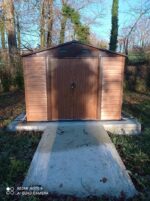 Abri de jardin en métal aspect bois 6,62m² + kit d'ancrage - X-METAL