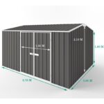 Abri de jardin en métal Colorbond gris ardoise 11,25m² EASYSHED