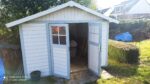Abri de jardin en PVC 11,2m² DECO blanc et gris bleu Grosfillex + kit ancrage offert