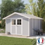 Abri de jardin en PVC 11,2m² DECO gris clair et blanc Grosfillex + Kit ancrage offert