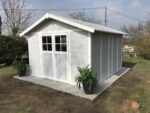 Abri de jardin en PVC 11,2m² DECO gris clair et blanc Grosfillex + Kit ancrage offert