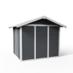 Abri de jardin en PVC 4,9m² DECO gris foncé et blanc Grosfillex + kit ancrage offert