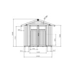 Abri de jardin en PVC 4,9m² DECO gris foncé et blanc Grosfillex + kit ancrage offert