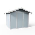 Abri de jardin en PVC 4,9m² UTILITY blanc et gris bleu Grosfillex + kit ancrage offert
