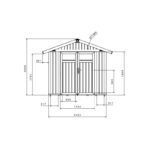 Abri de jardin en PVC 4,9m² UTILITY blanc et gris bleu Grosfillex + kit ancrage offert