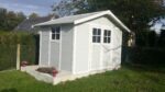 Abri de jardin en PVC 7,5m² DECO gris clair et blanc Grosfillex + kit ancrage offert