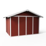 Abri de jardin en PVC 7,5m² DECO rouge et blanc Grosfillex + kit ancrage offert