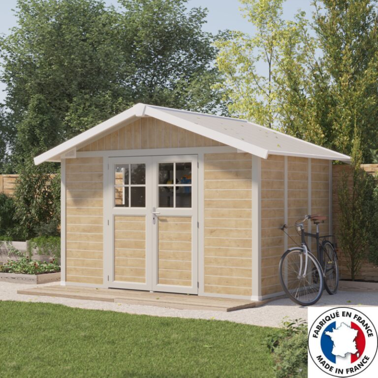 Abri de jardin en PVC 7,5m² DECO Sherwood Grosfillex + kit ancrage offert