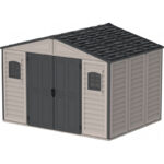 Abri de jardin en PVC 8,05m² DarkGrey Premium + kit de fondation DURAMAX