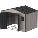 Abri de jardin en PVC 8,05m² DarkGrey Premium + kit de fondation DURAMAX