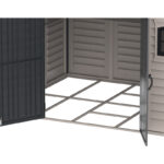 Abri de jardin en PVC 8,05m² DarkGrey Premium + kit de fondation DURAMAX