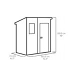 Abri de jardin en résine 2,06m² monopente + plancher gris Keter