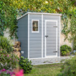 Abri de jardin en résine 2,06m² monopente + plancher gris Keter