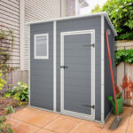 Abri de jardin en résine 2,06m² monopente + plancher gris Keter