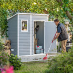Abri de jardin en résine 2,06m² monopente + plancher gris Keter