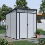 Abri de jardin en résine 3,24m² gris clair toit monopente skylight + plancher - Jobu