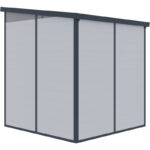 Abri de jardin en résine 3,24m² gris clair toit monopente skylight + plancher - Jobu