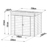 Abri de jardin en résine 4,10m² anthracite toit monopente skylight + plancher - Jobu